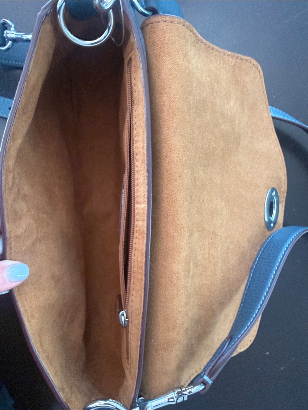 NWT Coach Blue Pebbled Leather Turn-Lock Crossbody - Picture 3 of 12